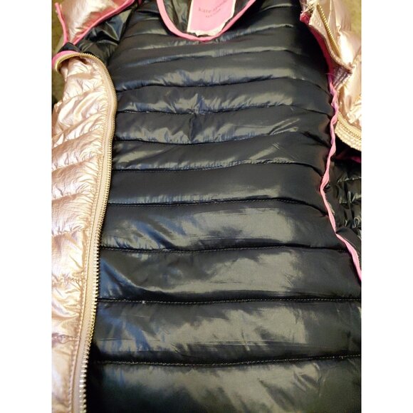 Kate Spade Rose Gold Packable Down Filled Puffer Jacket Medium Has Carry Bag - Picture 15 of 16